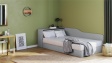 Приста с ракла 120/190 Скай с включен матрак Бонел 120/190 нардо сив - изглед 1 - МебелМаг Приста с ракла 120/190 Скай с включен матрак Бонел 120/190 нардо сив - изглед 1