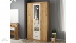 Гардероб Моник трикрилни златен дъб с бяло - изглед 1