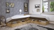 Ъглови легла 82/190 Селтик келтски дъб със светло сиво - изглед 2