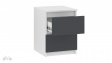 Нощен шкаф Никола бял с антрацит - изглед 3