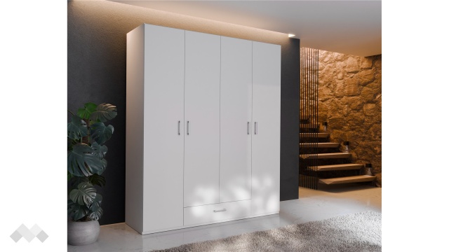 Гардероб Беатрис четирикрилни бял