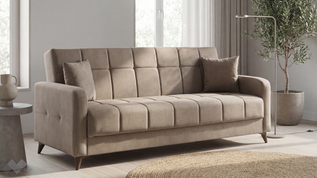 Диван Ламина триместни кафяв