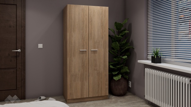 Гардероб Арго двукрилни дъб сонома