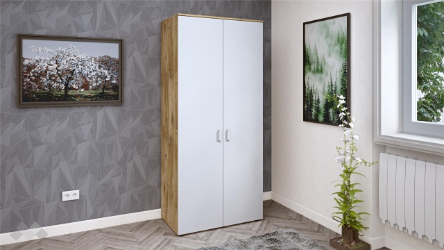 Гардероб Селтик двукрилни келтски дъб със светло сиво