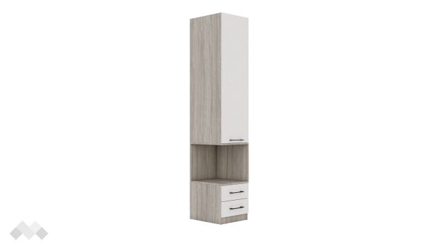 Гардероб Комо еднокрилни дъб ърбан ойстър с бяло