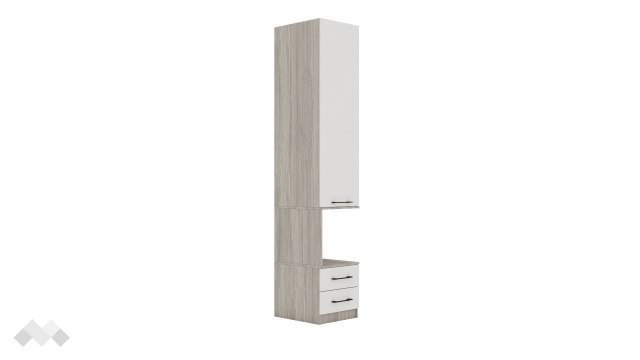 Гардероб Комо еднокрилни дъб ърбан ойстър с бяло