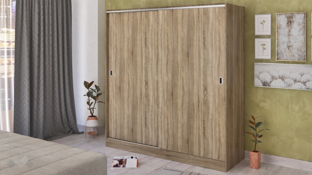 Гардероб Глендейл с плъзгащи врати тъмна сонома