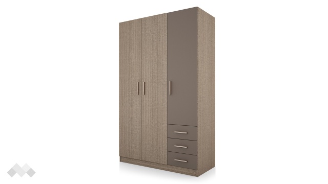 Гардероб Калия трикрилни мока с лате