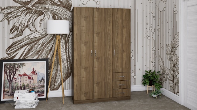 Гардероб Калия трикрилни орех адмирал