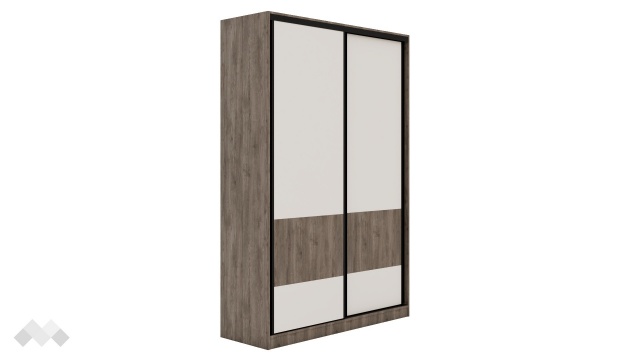 Гардероб Комо с плъзгащи врати орех селект тъмен с кашмир