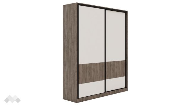 Гардероб Комо с плъзгащи врати орех селект тъмен с кашмир