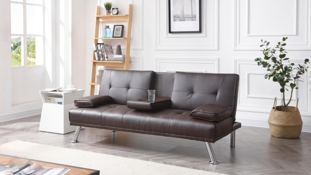 Клик-клак канапе Лийн двуместни кафяв