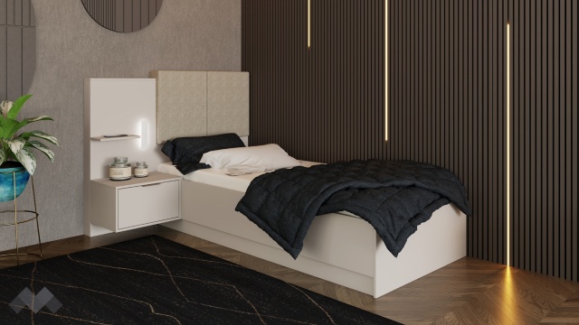 Легло 90/200 Кашмир с включен матрак Бонел 90/200 кашмир