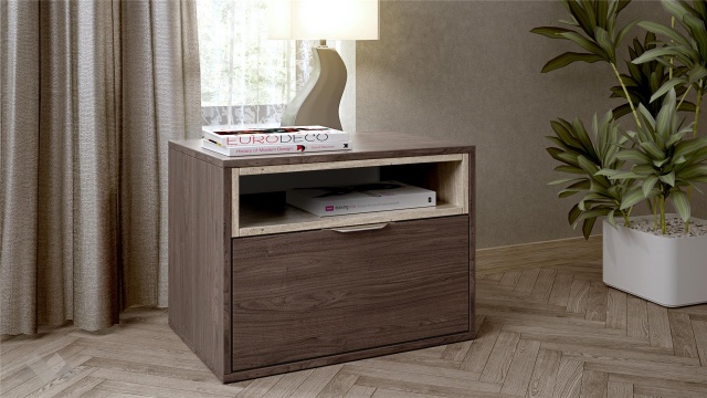 Нощен шкаф Барса дъб арканзас с травертин