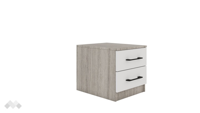 Нощен шкаф Комо дъб ърбан ойстър с бяло
