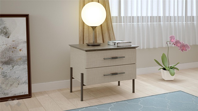 Нощен шкаф Салвадор памучно бежов с атрацит