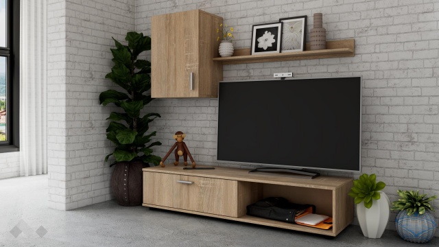 Секция Гибсън модулни дъб сонома - МебелМаг Секция Гибсън модулни дъб сонома