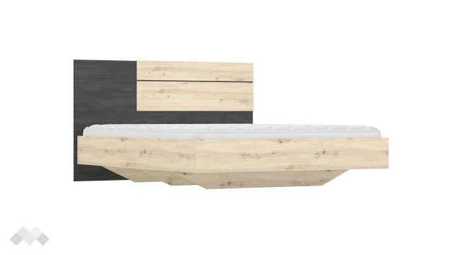 Спалня 160/200 Бафра с включен матрак Бонел 160/200 дъб артисан с тъмен норвежки бор