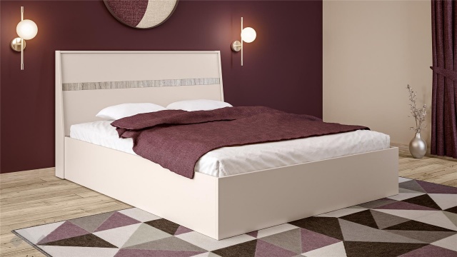 Спалня 160/200 Керина с включен матрак Бонел 160/200 памучно бежов с травертин