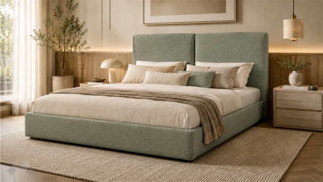 Тапицирана спалня 160/200 Мавира с включен матрак Sleep Nuvia 160/200 зелен