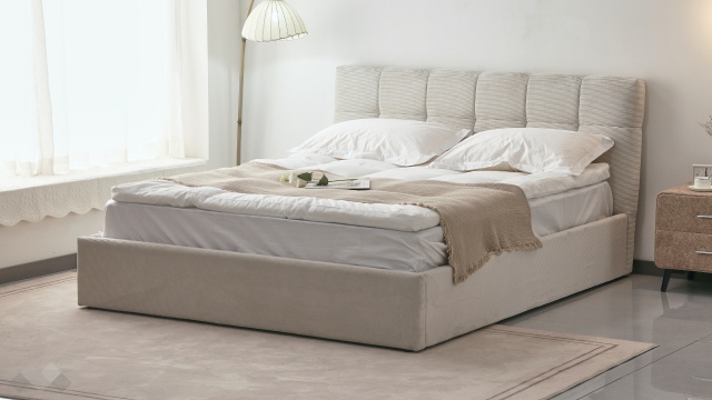 Тапицирана спалня 160/200 Тесара с включен матрак Sleep Nuvia 160/200 бежов
