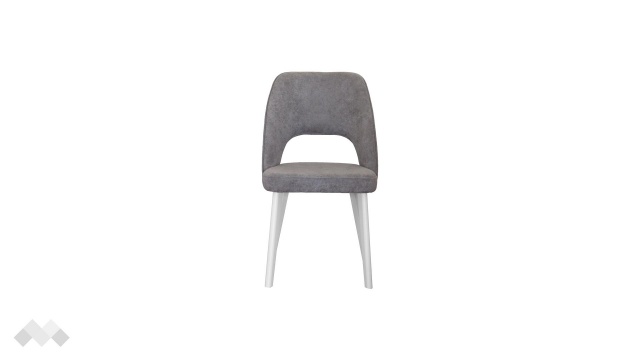 Трапезен стол Алия сив с бяло