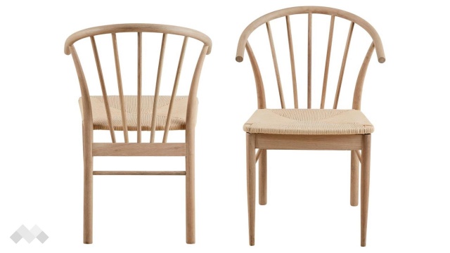 Трапезен стол Касандра светъл дъб с бежово