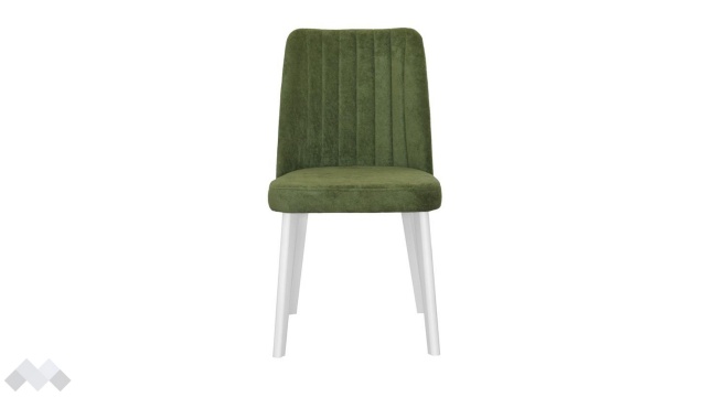 Трапезен стол Клариса зелен с бяло