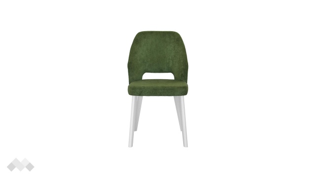 Трапезен стол Луна зелен с бяло