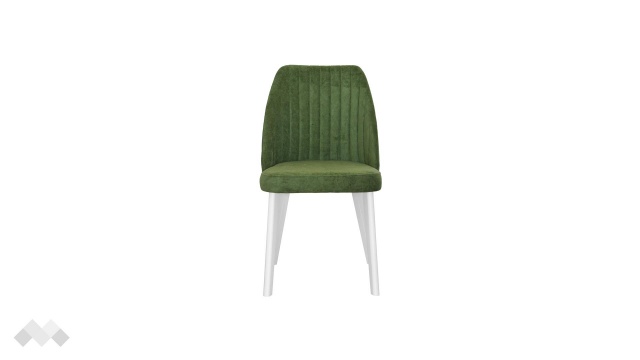 Трапезен стол Мелани зелен с бяло