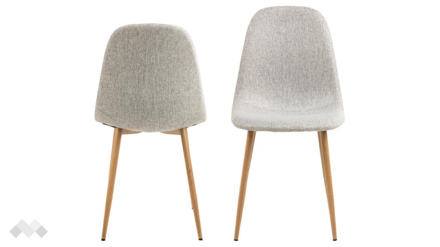 Трапезен стол Силия светло сив с дъб - МебелМаг Трапезен стол Силия светло сив с дъб