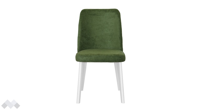 Трапезен стол Теа зелен с бяло