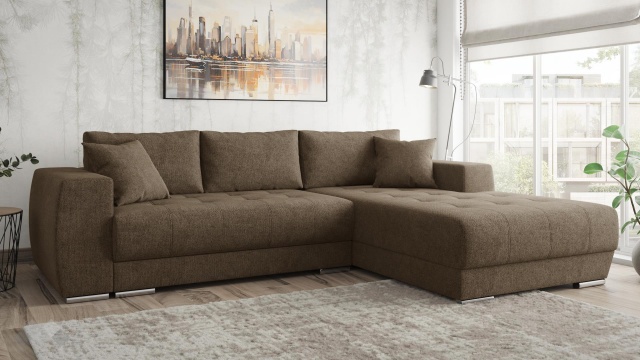 Ъглов диван Бомбай с посока кафяв