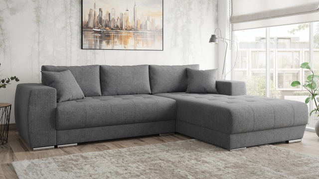 Ъглов диван Бомбай с посока сив