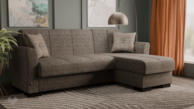 Ъглов диван Флоранс универсален ъгъл кафяв