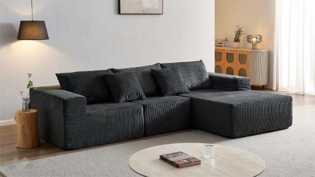 Ъглов диван Компакт с посока антрацит