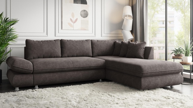 Ъглов диван Монтело с посока кафяв