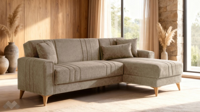 Ъглов диван Омега универсален ъгъл кафяв