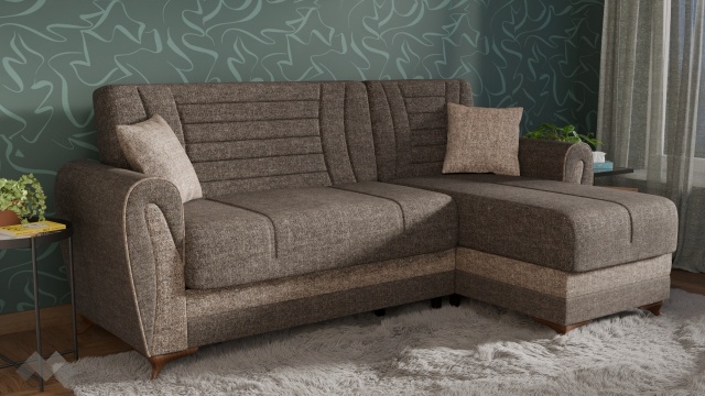 Ъглов диван Серен универсален ъгъл кафяв