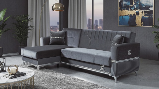 Ъглов диван Верино универсален ъгъл сив