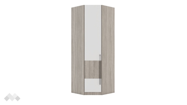 Гардероб Комо ъглови дъб ърбан ойстър с бяло
