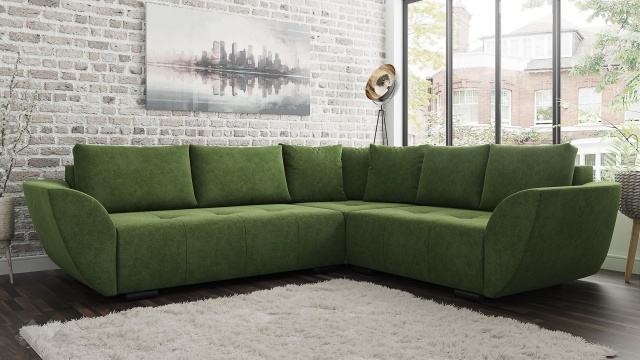 Ъглов диван Сиера с посока зелен