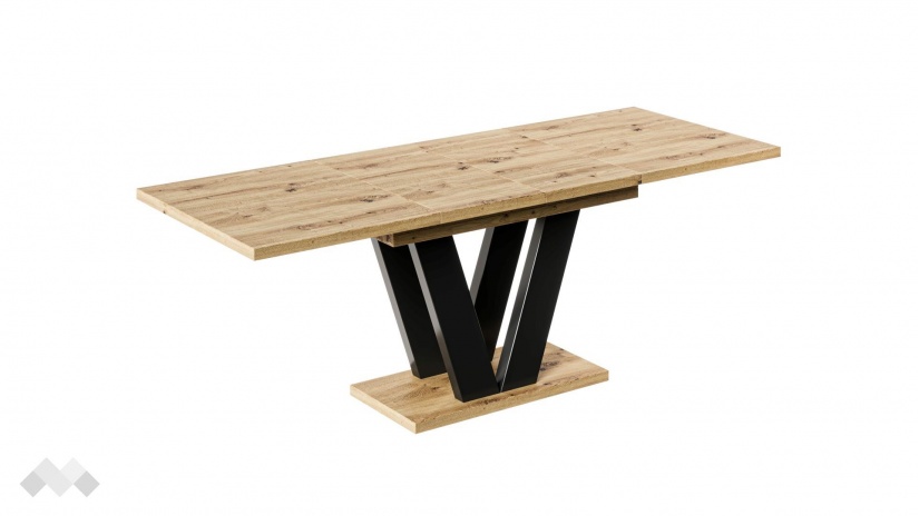 Трапезна маса Лареа разтегателни дъб артисан с черно - изглед 4