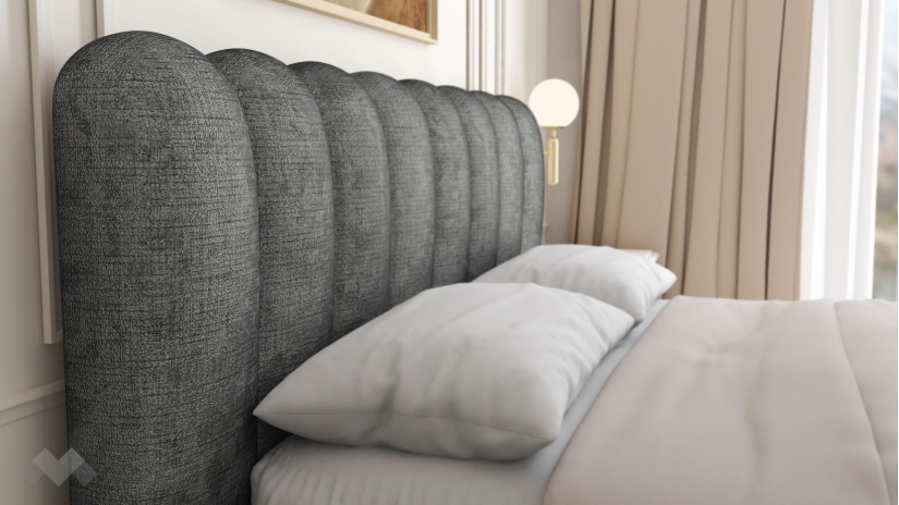 Тапицирана спалня 180/200 Алейна с включен матрак Sleep Nuvia 180/200 сив - изглед 4