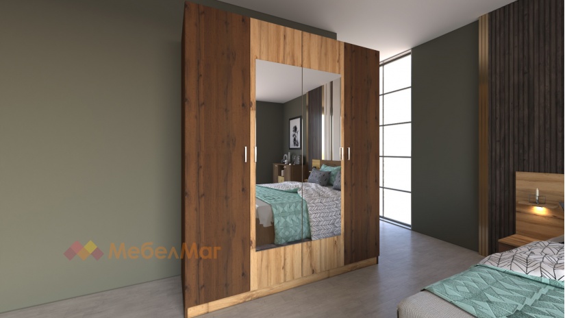 Спален комплект Александрия дъб вотан със светъл вотан - изглед 3