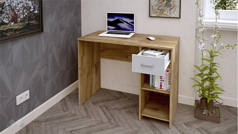 Бюро Селтик келтски дъб със светло сиво - изглед 2