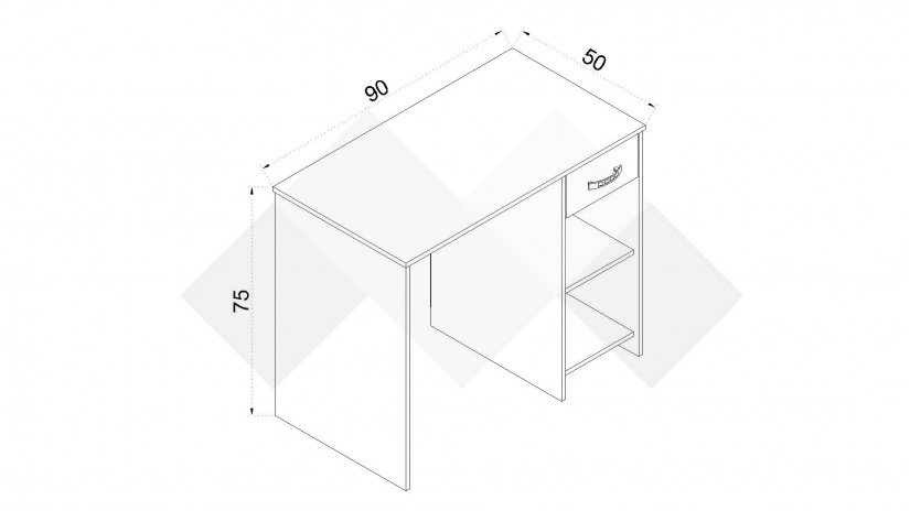 Бюро Селтик келтски дъб със светло сиво - изглед 3