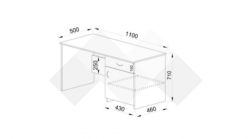 Бюро Скай нардо сив - изглед 4 - МебелМаг Бюро Скай нардо сив - изглед 4