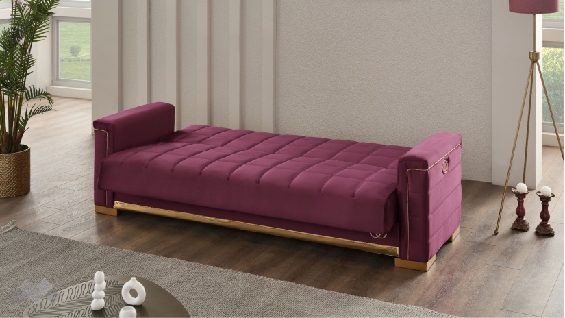 Диван Агра триместни бордо - изглед 4