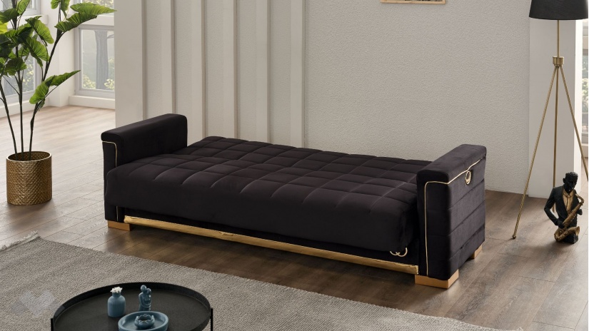 Диван Агра триместни черен - изглед 4